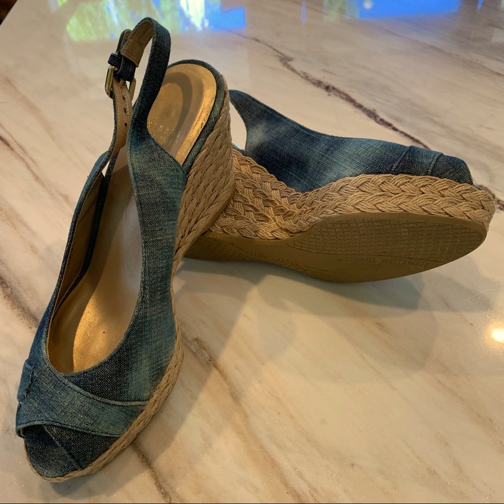 Stuart Weitzman Wedge Sling Backs